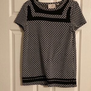 Anthropologie Brand 9-H15 Stcl Black and White Geometric Tunic